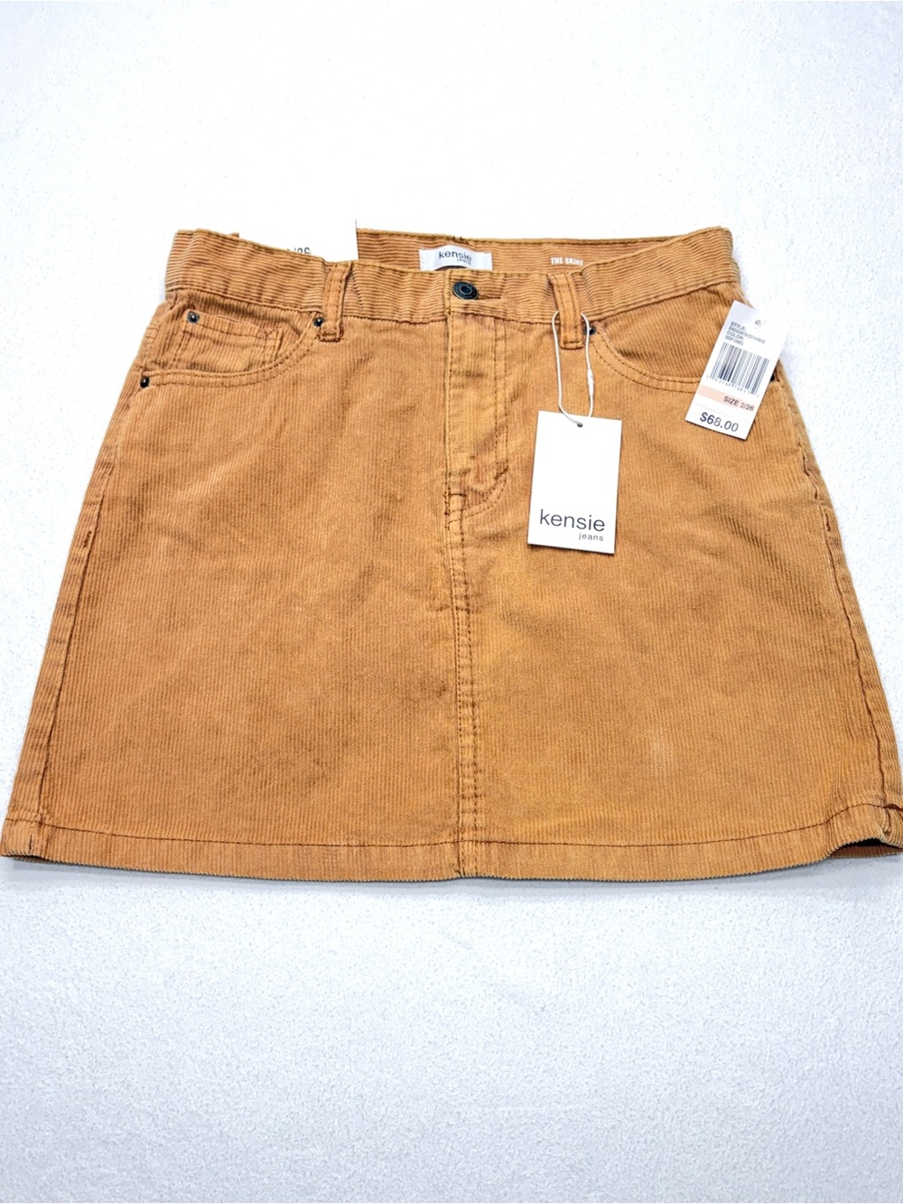 Kensie Corduroy Mini Skirt Camel Brown High Rise NWT Women’s 2